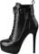 Only maker Plateaustiefel Halbstiefel Kurzschaft Stiefel Fesselschnallen Verzierte Metallketten Knöchelstiefeletten mit Pfennigabsatz Schwarz EU 44
