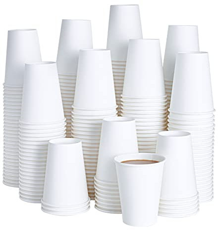 240 Pack 12 oz Disposable Paper Coffee Cup, Hot/Cold Beverage Drinking Cups for Water, Paper Coffee Cups , White Paper Hot Coffee Cups. Suitable for Party, Picnic,Travel,and Events.