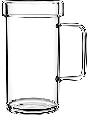 700 ml Verres à boire avec couvercle et poignée, URMAGIC Verres à eau clairs, verres et ensemble de rangement avec couvercle en verre, grands gobelets, verres à cocktails à la bière