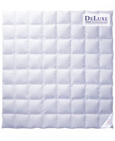 Aura® Luxus Daunendecke 200 x 200 cm warm | Deluxe 100% Gänsendaunen, ungarische Klasse I | Oeko-TEX Standard 100 allergikergeeignet Winterdecken Bettdecken