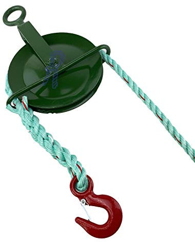18mm Polysteel Gin Wheel Rope x 10 Metres Complete with Gin Wheel & 2 Tonne Safety Hook