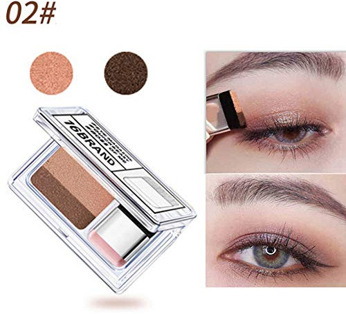 1 Stück Faul Lidschatten, Langanhaltender Wasserdichter Lidschatten, Zweifarbige Glitter Gradient Lidschatten-Palette, Einfach Anwenden, Schnelle Make-up-lidschatten-Set Mit Pinsel (02 )