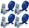 Cinghie di tensione con cricchetto 4 m o 6 m tiranti fasce cricchetto ancoraggio 4 pezzi blu, larghezza 25 mm - carico resistenza fino a 800 kg DIN EN 12195-2, 4 pezzi 2.5 cm x 6 m