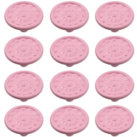 MY MIRONEY 12 Stück rote Vintage Schrankknäufe Zinklegierung Blumen Schubladenknauf Hardware runde dekorative Griffe Kommode Knäufe mit Schrauben, 3,3 cm Durchmesser