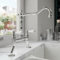 Park Lane® Kitchen Sink Bridge Mixer Tap Twin Dual White Ceramic Lever Handles for Sinks Taps Faucet Swivel Spout 2 Tap Hole Traditional, Chrome