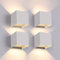 FUPE LED Wandleuchten Innen/Aussen LED Wandlampe aussen modern Weiß 12W 3000K Warmes Licht IP65 Wasserdichte Outdoor Wand Applique Quadratische Strahlwinkel Einstellbare 4 Stücke
