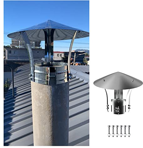 QWEASDF Comignolo Girevole,Fumaiolo in Acciaio Inox,per Caminetti Camini Multimisure, Comignolo Cappello,Cappuccio per Camin O, Fumaiolo Comignolo Cappello,d30cm/11.81in