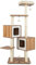 GYMAX Wooden Cat Tree, 163cm Indoor Plush Cat Tower with Scratching Posts, Padded Perch, 2 Condos and 3 Balls, Modern Kitten Activity Center for Climbing, Scratching & Sleeping