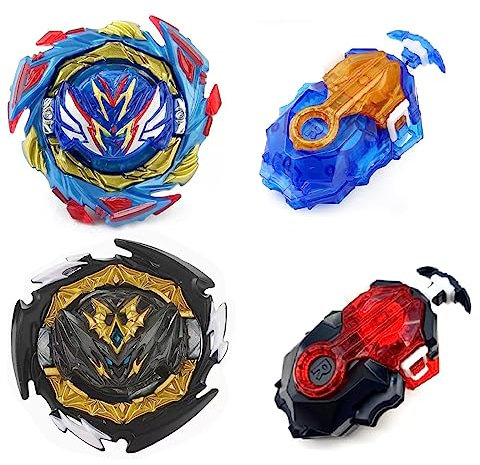 Bey Burst Turbo Kreisel Starter Set für Kinder - 2 Metal Fusion Kampfkreisel Mit 2 Launcher, Spielzeug Geschenk für Weihnachten, Geburtstag - Ab 6 Jahren