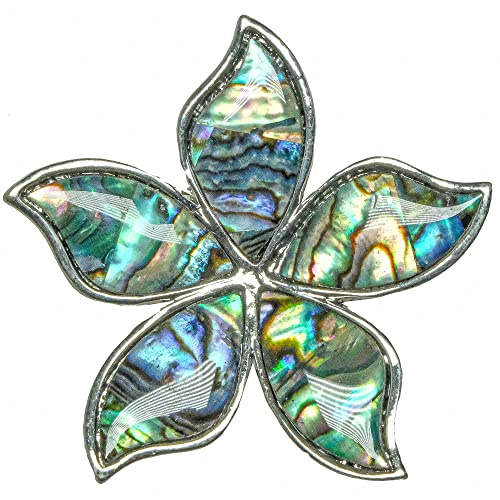 Naturosphère - Bijoux naturels C14 - Broche Fleur avec Nacre Abalone
