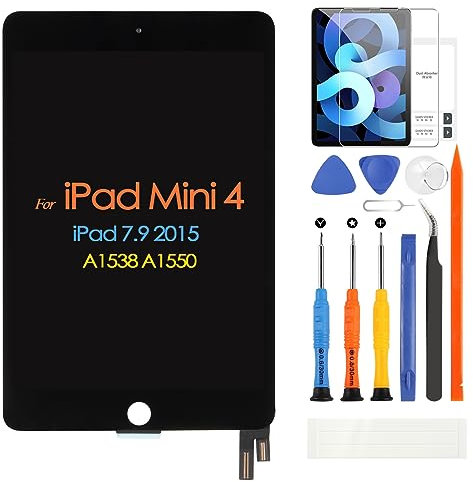 ARSSLY Pantalla LCD para iPad Mini 4 A1538 A1550 7.9 2015 pantalla táctil para iPad Mini 4 pantalla táctil Digitazer panel vidrio Asamblea con película templado gratis, kit de reparación