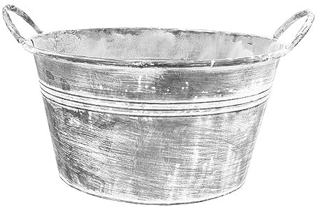 Blümelhuber Baignoire galvanisée - Grand bol à planter - Décoration de jardin shabby chic - Pour l'extérieur - Mini étang - Décoration de balcon - Décoration de jardin