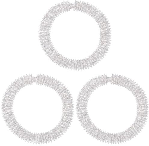 Healeved Akupressur Ring Set - 3 Stück Massageringe für Finger Akupressurring, Stress Ring, Massageringe für Stress Reduzierstück und Förderungs der Durchblutung - Fingermassage Oder Zehenmassage