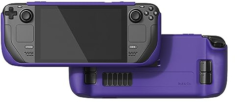 Skull & Co. GripCase SD for Steam Deck/Steam Deck OLED: A Soft Protective Case with Textured Grips Full Protection and Stand, Shock-Absorption Non-Slip and Anti-Scratch Cover Design - Galactic Purple
