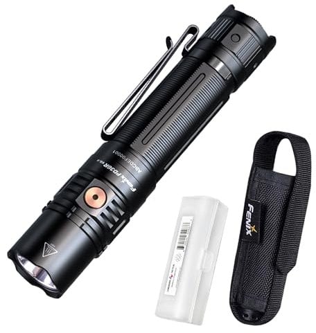 Fenix PD36R V2.0 Taktische Taschenlampe, 1700 Lumen, USB-C Long Throw, wiederaufladbar, EDC, Arbeit, Polizei, Polizei, Polizei, Patrouille, Suche und Rettung, Notfall mit LumenTac Organizer