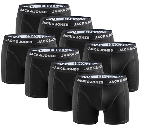 JACK & JONES Men's Jacket Trunks 8 Pack 12259926, Black/Mix 1, M