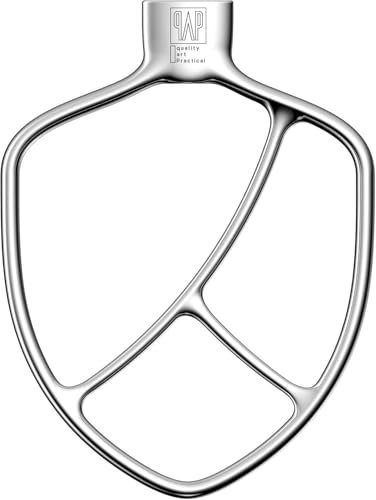 qAp quality art Practical Stainless Steel Paddle，Flat Beater - Accessories and Attachments for KitchenAid Mixers, Fit 6 QT Tulip Shaped Bowl, FB6HD