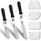 Anaeat Icing Spatula, 3 Pieces Professional Angled Offset Frosting Spatulas with 6, 8, 10 Stainless Steel Blades & 4 Pack Cake Smoother Scraper for Cake Decorating, Baking & Pastry (Set of 7)