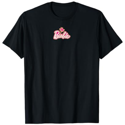 Barbie - Logo Palma Rosa Maglietta