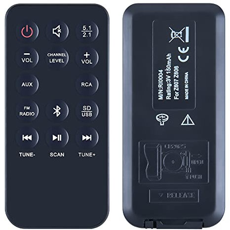 TCNOUMT RI0004 Ersatzfernbedienung, kompatibel mit Logitech Z607 Z606 Bluetooth 5.1 Surround Sound Lautsprechern, kabellos, tragbares Lautsprechersystem