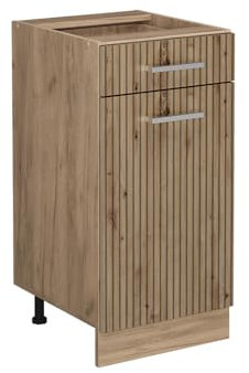 Vicco Küchenunterschrank R-Line, Artisan-Eiche/Goldkraft Eiche, 40 cm ohne Arbeitsplatte