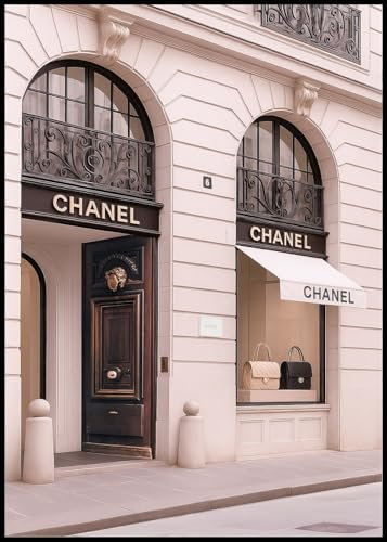 Chanel Geschäft Paris Poster, 60x80 cm zum Einrahmen moderne Wanddekoration für Wohnzimmer, Schlafzimmer und Büro