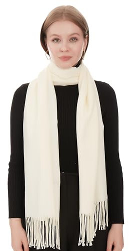 Elegante Stola Für Abendkleid - Creme Schals & Tücher Für Damen - Leichter Pashmina Schal Für Frühling - Schultertuch Für Hochzeit - Halstuch Für Damen - Dünner Schal Dame Stola (Creme)