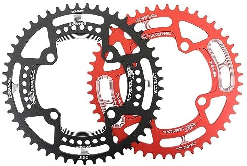 LUOKEKE Kettenblatt 1 Stück Kettenblatt rund 104BCD 40t 42t 44t 46t 48t 50t 52t Zahn MTB Mountainbike Kettenrad Zahnplatte 104 Bcd 44 46 48 50 52 KettenbläTter(36T Round red)