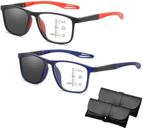 Pukmqu Chromoscope. Reading Glasses, Sport Intelligent Photochromic Progressive Bifocal Presbyopia Glasses, Chromoscope Glasses (2pcs-b,+3.50)
