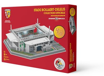 Megableu - 3D-Puzzle – Stade Bollaert RC Lens – offizielles Lizenzprodukt – 147 Teile mit Beleuchtung 4 LEDs – Modell für RC Fußballfans Erwachsene und Kinder ab 7 Jahren – Montage ohne Werkzeug oder