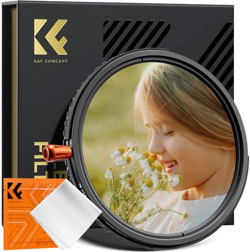 K&F Concept Filtre 77mm ND2-32 Variable et Polarisant CPL et Black-Mist 1/4 3 en 1 pour Objectif Appareil Photo HD Étanche Anti-Rayures Nano-X Série Un Filtre avec 3 Fonctions