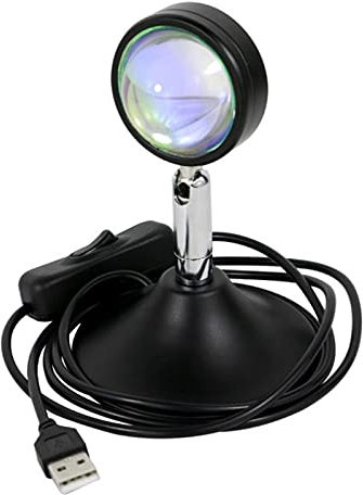 Carlgelrag 10W Mini USB Projector Led Night Light Sun Desk Lamp for Bedroom Bar Coffee Store Wall Decoration Lighting,Sunset Red