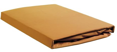 Ambiante Baumwolle - Spannbettlaken für Topper mit Split - 160x200 - Ocker