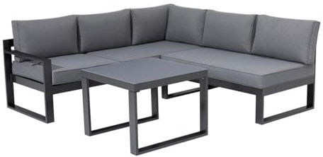 Primaster Gartenmöbel-Set Limoncello Aluminium mit verstellbarem Kopfteil Lounge Set