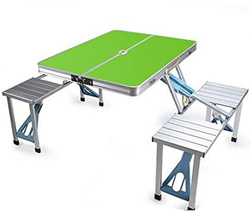GTATBTG Camping-Klapptisch – tragbarer Picknicktisch aus Aluminium für Grillen, Strand und Camping – einfach zu tragen mit Stühlen – ideal für Outdoor-Aktivitäten