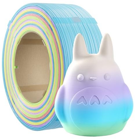 Conjure Matte Regenbogen PLA Refill Filament 1,75 mm 1 kg | Spulenloses Regenbogenfilament mit matten Effekt, Farbverlauf Nr. 2, Kompatibel mit wiederverwendbaren Spulen