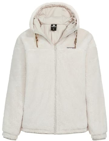 Veste polaire femme à capuche légère sweat windproof et chaude transition avec poches, doudoune polaire douce et confortable avec fermeture éclair complète pour running, randonnée et loisirs
