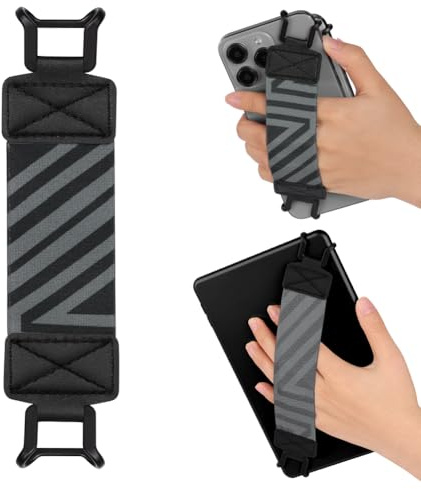 AXFEE Handschlaufe für 6-8 eReaders Fire Tablet,1Stk Handhalteband Schwarz | Tragbarer Elastischer Halteband Tablet Fingerhalterung, Handhalteband Griff Halter für Tablets/Kobo/Voyaga/i-Pad/Sam-Sung