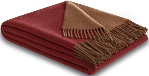 biederlack Plaid Schurwolle/Kaschmir Pepper-Cashew Größe 130x170 cm