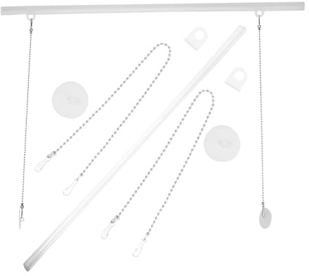 Milisten 2 Sets Poster Hanging Clip Flag Pole 45cm Plastic Scroll Frame Hanger for Wall Decor Artwork Painting Display