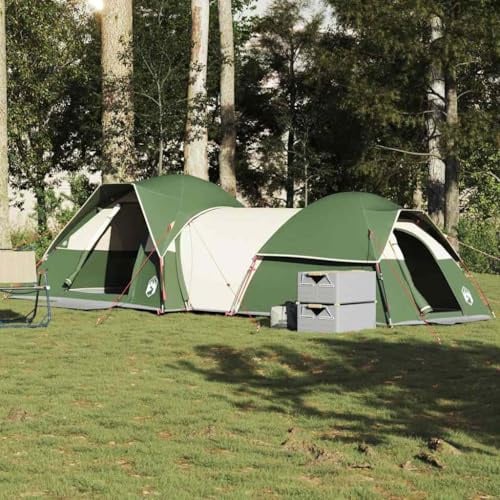 Runheo Campingzelt 5 Personen Grün wasserdicht mit abnehmbarem Überzelt und E-Anschluss, 2 Schlafkabinen, leichtes Polyester Material, ideal für Trekking, Strand, Outdoor und Festival Schutz