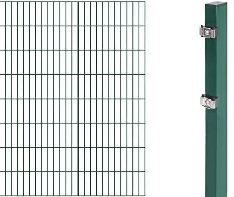 Alberts 644154 Erweiterung zum Doppelstabmattenzaun | verschiedene Höhen - wahlweise in verschiedenen Farben | grün | Höhe 160 cm | Länge 2 m