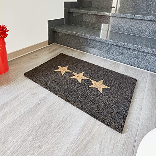 andiamo Fußmatte Stars Kokos dunkelgrau 40 x 60 cm Matten Fußmatten Schmutzmatte