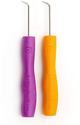 Authentic Knitting Board Expert KB4577 Ergonomisches Strickwerkzeug/Haken, Gummi und Edelstahl, Komfortabler Griff, Large, 2 stück