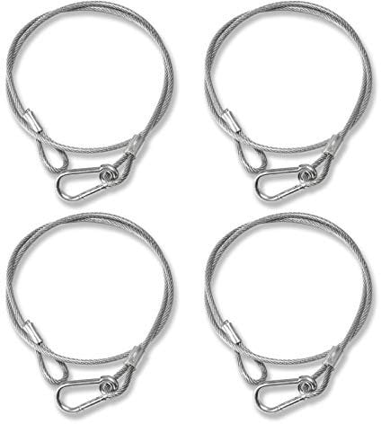 Jindaaudio Cavo di sicurezza per luci da palco, 4 mm × 85 cm, catena di sicurezza in acciaio inossidabile, con fibbia e cordino per appendere (alta fino a 25 kg)