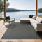 the carpet Mistra - robuster Teppich, modern, langlebig und pflegeleicht, In- und Outdoor, Wohnzimmer, ideal für Küche, Flur und Wintergarten, flachgewebt, Bordüre, Anthrazit, 240 x 340 cm