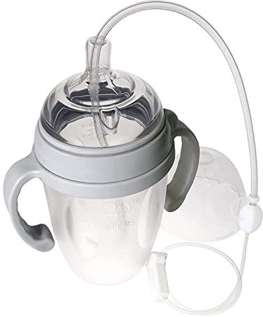 haakaa Gen.3 Silicone Breast Pump Baby Bottle & Silicone Feeding Tube Set - Breastfeeding Essentials, Supplemental Nursing System for Newborn, Anti-Colic and Variable Flow - 0m+, Grey