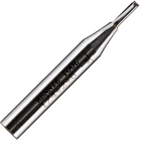 Rennie Tools - 2mm Cutting Diameter x 12mm Flute x 1/4 Shank TCT Tipped 2 Flute Straight Router Cutter Bit Compatible With Makita Bosch Trend Katsu Dewalt Router Etc. 2mm Router Bit