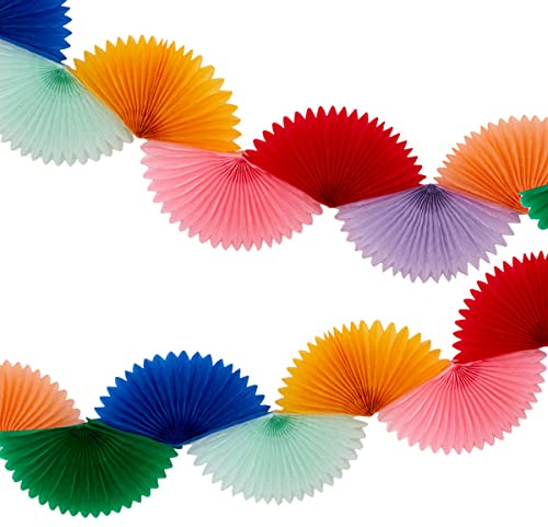 Meri Meri Regenbogen-Waben-Fächer-Partybanner (1 Stück), 2,4 m Party-Girlande (2,9 m inklusive überschüssiger Schnur)