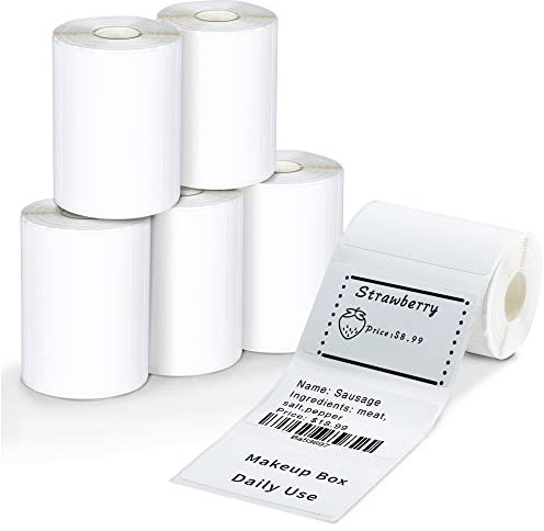 Phomemo M220 Etiketten, Thermodirekt Etikettenpapier Selbstklebende Etiketten für M220 M250 M221 M120 M150 M108 M110 M421 Etikettendrucker, 50x30mm,230 Etiketten/Rolle (6 Rolle)